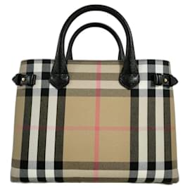 Burberry-Burberry Banner Tote House Check Derby Canvas Shoulder Bag New-Multiple colors
