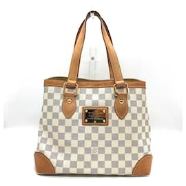 Louis Vuitton-Louis Vuitton Damier Azur Hampstead PM Sacola de lona N51207  em boa condição-Branco