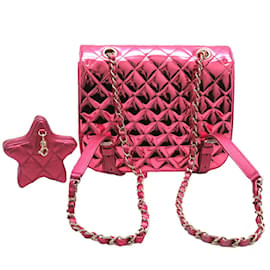 Chanel-Cruise 2024 Mirror and Metallic Leather Matelasse Backpack and Star Coin Purse AS4649-Pink