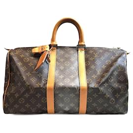 Louis Vuitton-Louis Vuitton Monograma Keepall 45 Bolsa de viagem de lona em bom estado-Marrom