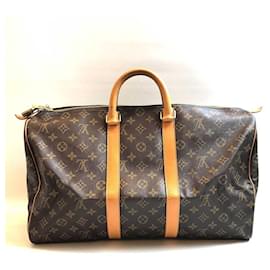 Louis Vuitton-Louis Vuitton Monogram Keepall 45 Canvas Travel Bag in Good condition-Brown