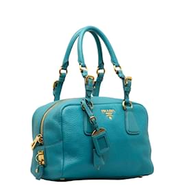 Prada-Vitello Daino Bauletto Bag-Blue