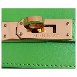 Hermès-Hermes Mini Kelly 20 cm Vert Cru Ghw-Hellgrün