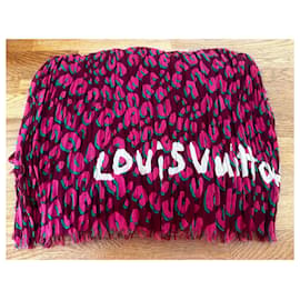 Louis Vuitton-Bufanda Louis Vuitton Sprouse-Rosa,Multicolor