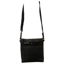 Montblanc Saddlebag Navy Blue Leather and Cloth Navy blue