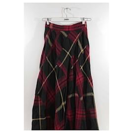 Vivienne Westwood-wrap wool skirt-Red
