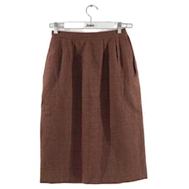Saint Laurent-wrap wool skirt-Brown
