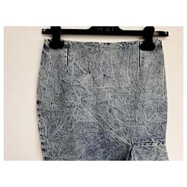 Balenciaga-Balenciaga Side Godet skirt-Blue,Grey