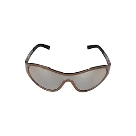 Gucci-Gucci Metallic Shield Sunglasses-Brown