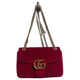 Gucci-GUCCI  Handbags T.  velvet-Red