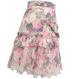 Autre Marque-Love Shack Fancy Veiled Kiss Pernille Skirt-Pink