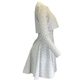 Autre Marque-Alaia Bianco / Set di due pezzi di giacca e abito bolero corto in maglia metallizzata argento-Bianco