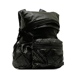 Bottega Veneta-Black Bottega Veneta Fold Over Backpack-Black