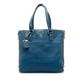 Prada-Blue Prada Leather Tote Bag-Blue