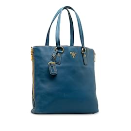 Prada-Blue Prada Leather Tote Bag-Blue