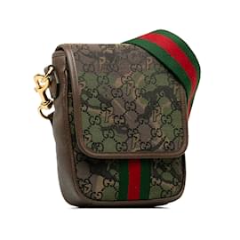 Gucci-Brown Gucci x Palace GG Camouflage Canvas Web Crossbody-Brown