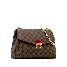 Louis Vuitton-Brown Louis Vuitton Damier Ebene Caissa Clutch Shoulder Bag-Brown