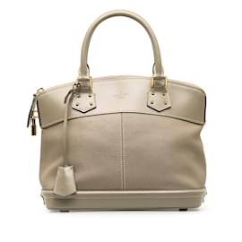 Louis Vuitton-Taupe Louis Vuitton Suhali Lockit PM Handbag-Other