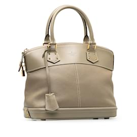Louis Vuitton-Taupe Louis Vuitton Suhali Lockit PM Handbag-Other