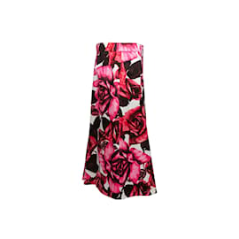 Prada-Red & Multicolor Prada 2019 Rose Print Skirt Size US L-Red