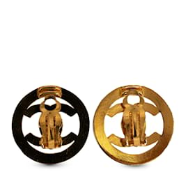 Chanel-Gold Chanel CC Turn Lock Clip-On Earrings-Golden
