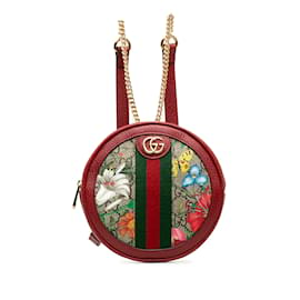 Gucci-Red Gucci GG Supreme Flora Ophidia Backpack-Red