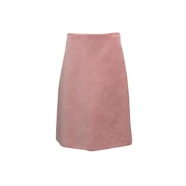 Prada-Light Pink Prada 2021 Velvet A-Line Skirt Size IT 44-Pink