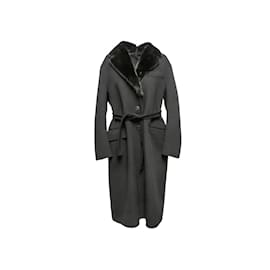 Prada-Black Prada 2018 Virgin Wool & Angora-Blend Coat Size IT 40-Black