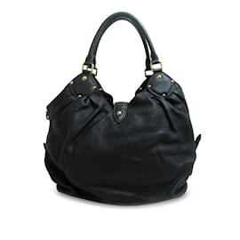 Louis Vuitton-Black Louis Vuitton Monogram Mahina L Hobo Bag-Black