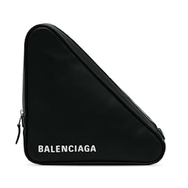 Balenciaga-Black Balenciaga Triangle Clutch-Black
