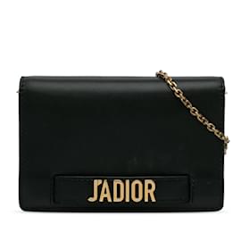 Dior-Black Dior J Adior Wallet on Chain Crossbody Bag-Black
