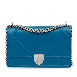 Dior-Blue Dior Medium Diorama Flap Crossbody Bag-Blue