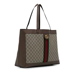 Gucci-Gray Gucci GG Supreme Ophidia Tote Bag-Other