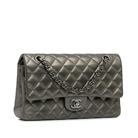 Chanel-Brown Chanel Medium Classic Lambskin lined Flap Shoulder Bag-Brown
