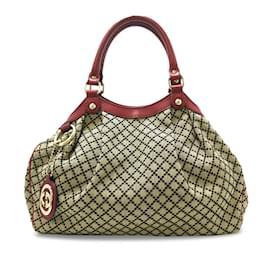 Gucci-Taupe Gucci Diamante Sukey Tote Bag-Other