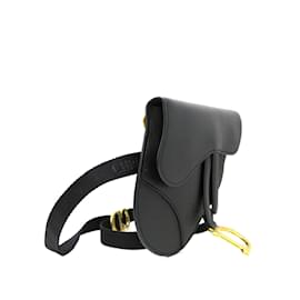 Dior-Sac ceinture Saddle en cuir noir Dior-Noir