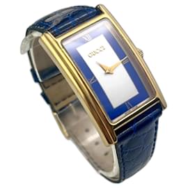 Gucci-Orologio originale Gucci 2600M Signore/orologio da polso da uomo blu-D'oro