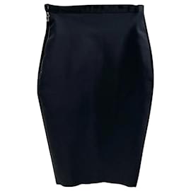 Lanvin-Lanvin Pencil Skirt in Navy Blue Polyamide-Blue,Navy blue