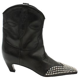 Khaite Dallas Crystal-Embellished Ankle Boots in Black Leather Black