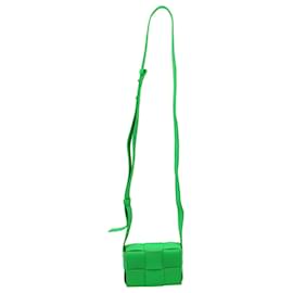 Bottega Veneta-Bottega Veneta Candy Cassette Crossbody Bag in Green Leather-Green