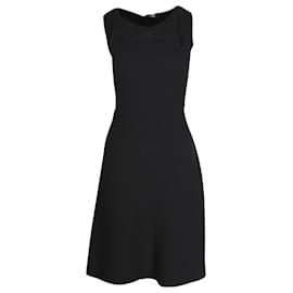 Bottega Veneta-Bottega Veneta A-line Sleeveless Dress in Black Virgin Wool-Black