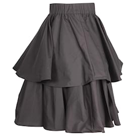 Jason Wu-Jason Wu Tiered Skirt in Black Cotton-Black