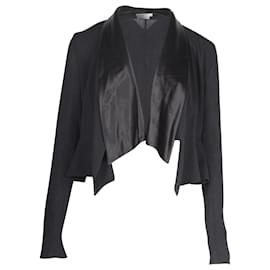 Givenchy-Givenchy Open-Front Cropped Blazer Jacket in Black Wool-Black