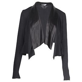 Givenchy Open-Front Cropped Blazer Jacket in Black Wool Black