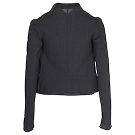 Givenchy-Givenchy Open-Front Cropped Blazer Jacket in Black Wool-Black
