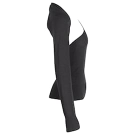 Autre Marque-Christopher Esber One-Shoulder Knitted Top in Black Wool-Black
