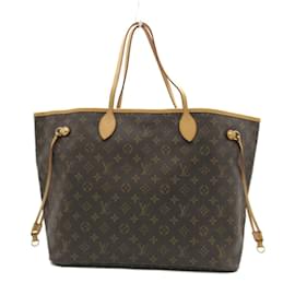 Louis Vuitton-Louis Vuitton Monograma Neverfull GM Sacola de lona M40157 Em uma boa condição-Marrom