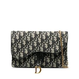 Dior-Oblique Canvas Crossbody Bag-Black