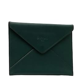 & Other Stories-Berluti Leather Envelope Clutch-Green