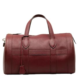 Hermès-Leather Boston Bag-Red